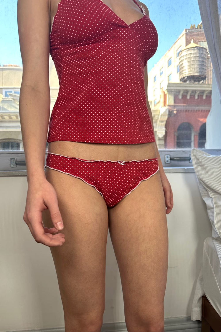 Polka Dot Bow Underwear | Red With White Polka Dots / S