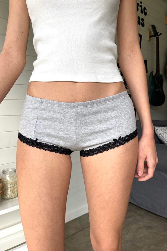 Lace Hipster Underwear | Grey And Black / XS/S