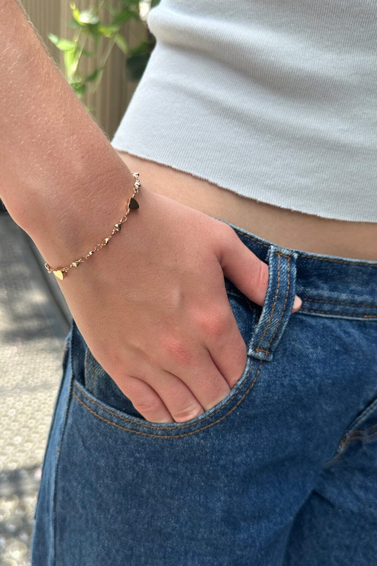 Heart Charm Bracelet | Gold