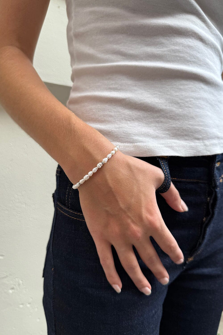 Pearl And Gold Bracelet | White
