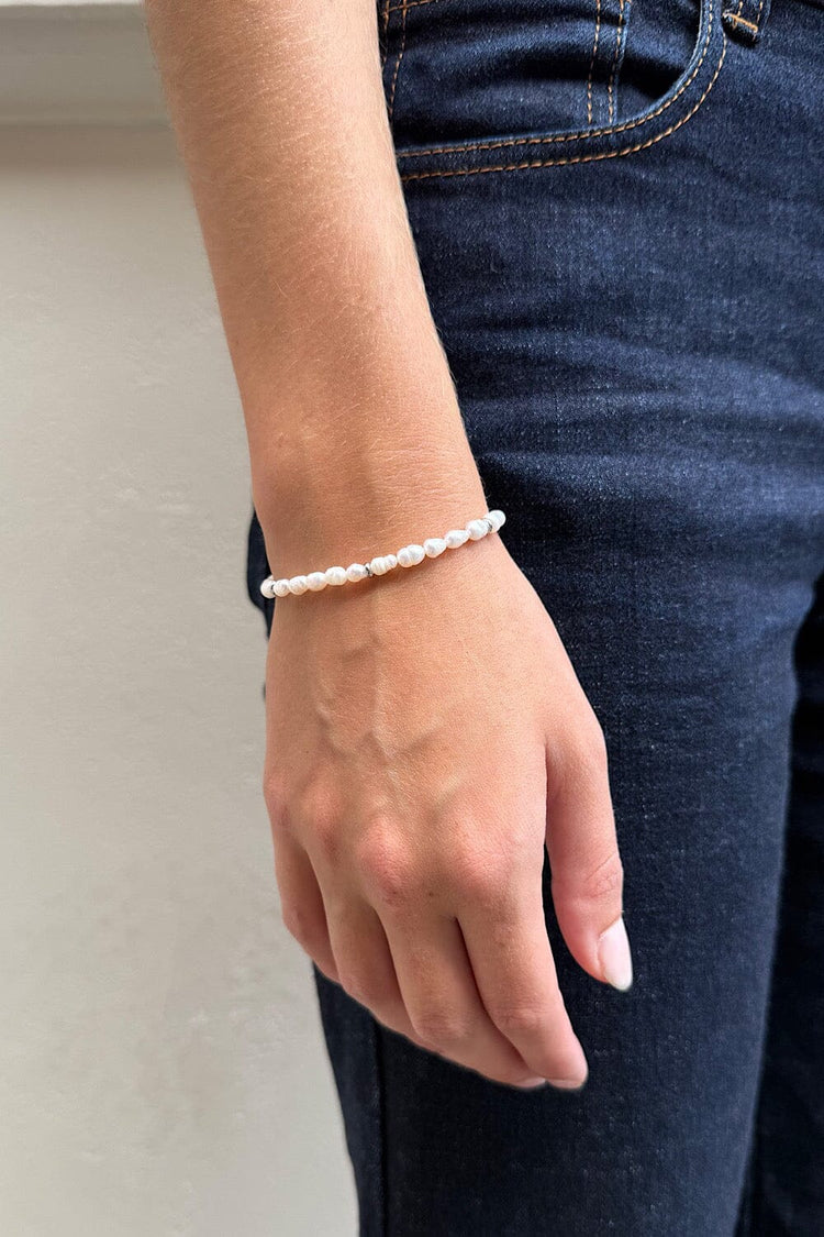 Pearl And Gold Bracelet | White