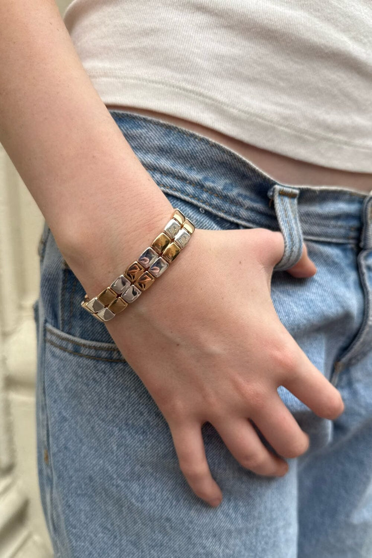 Square Link Bracelet | Gold Silver