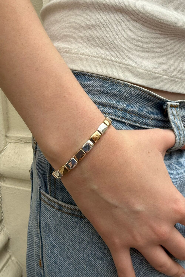 Square Link Bracelet | Gold Silver
