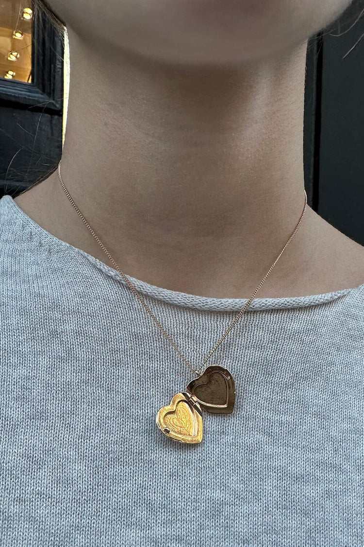 Heart Locket Necklace | Gold