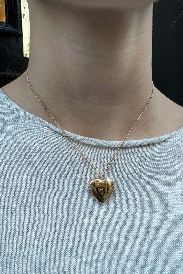 Heart Locket Necklace | Gold