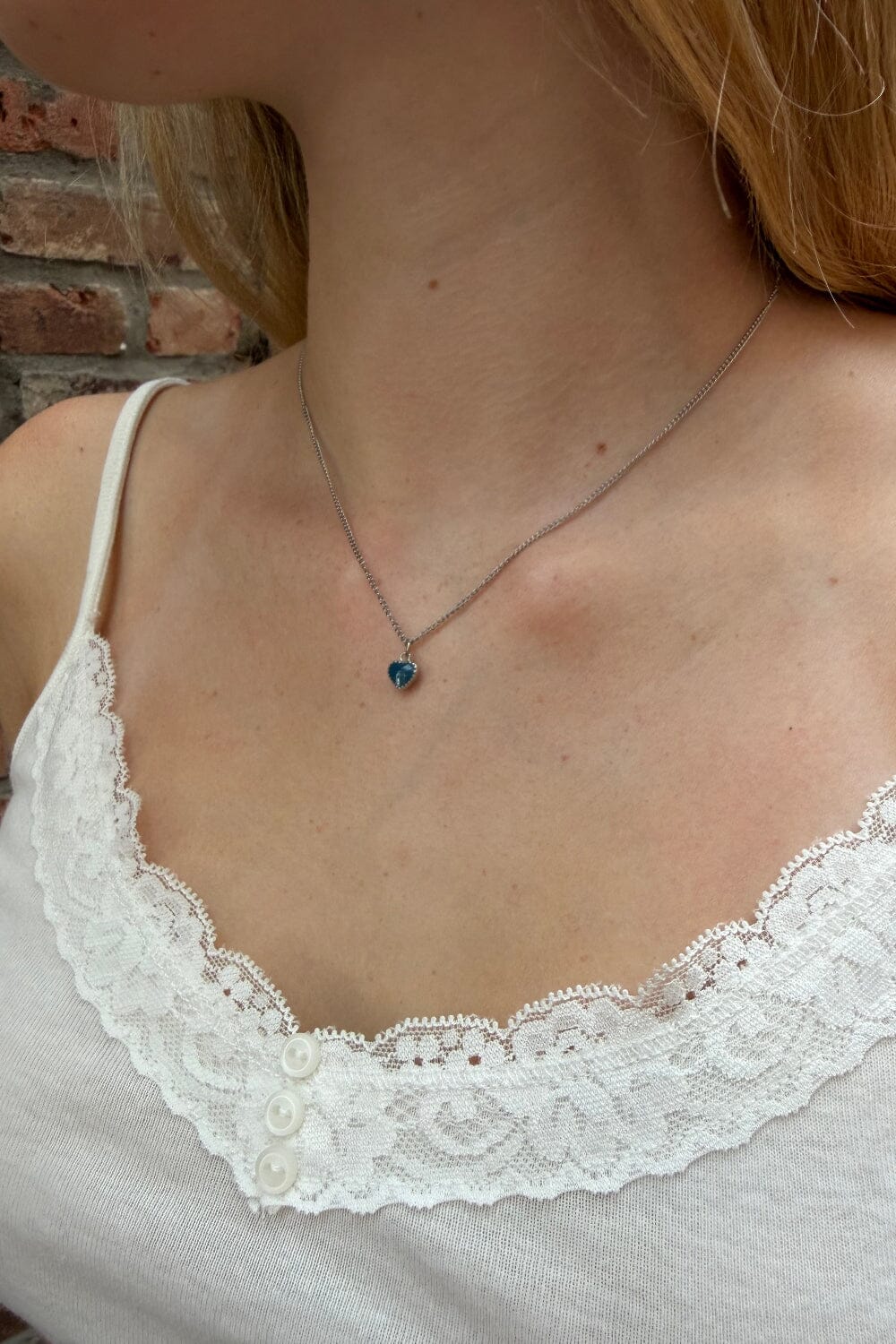 Heart Charm Necklace | Silver