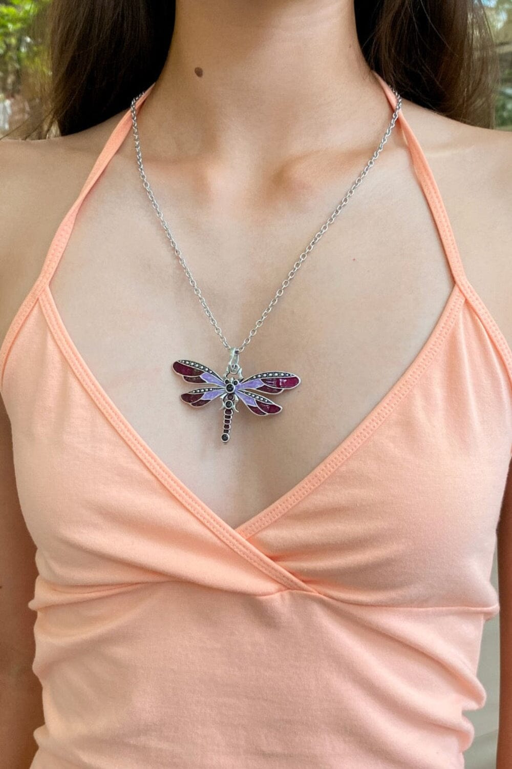Dragonfly Chain Necklace | Silver
