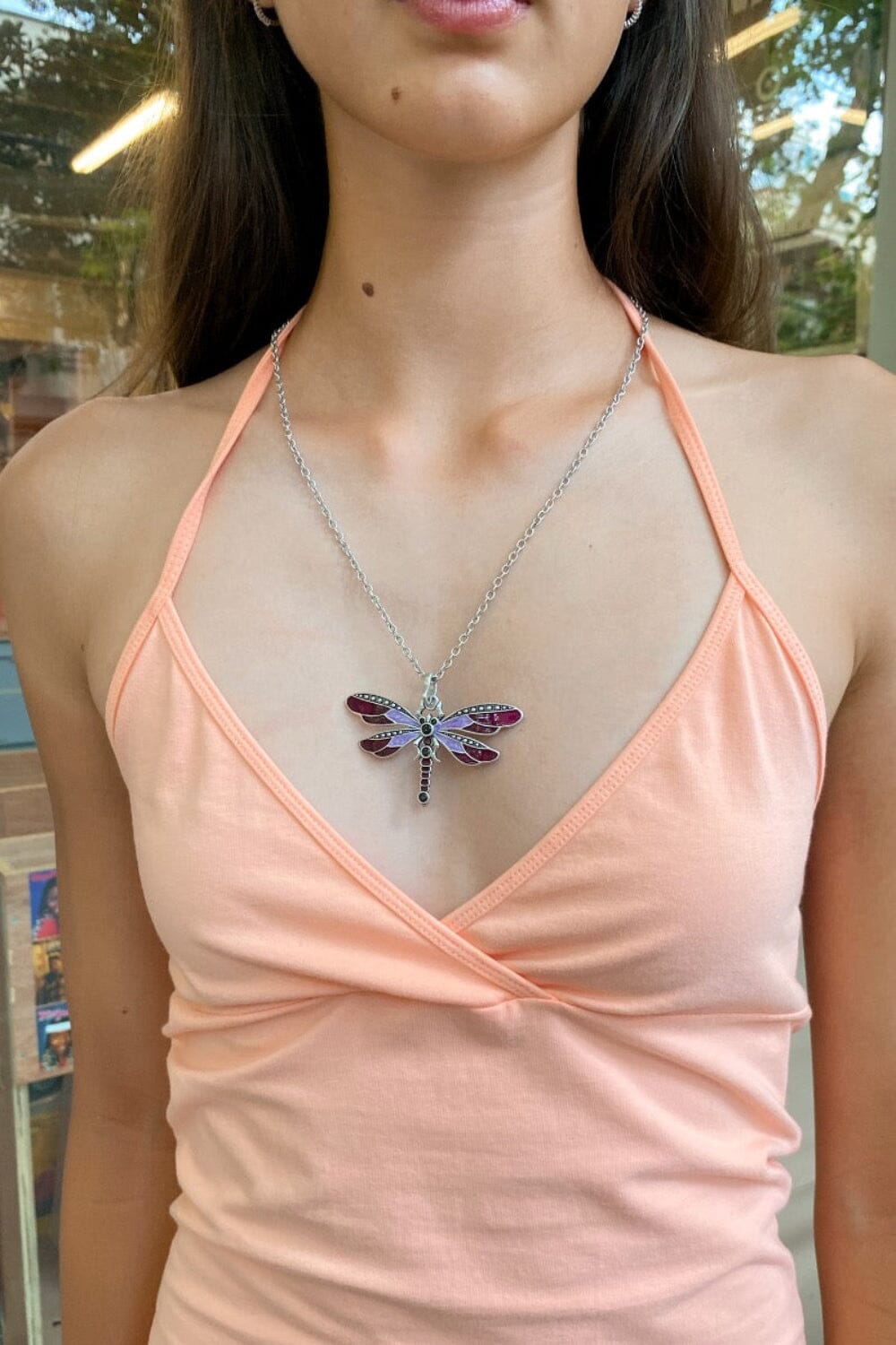 Dragonfly Chain Necklace | Silver