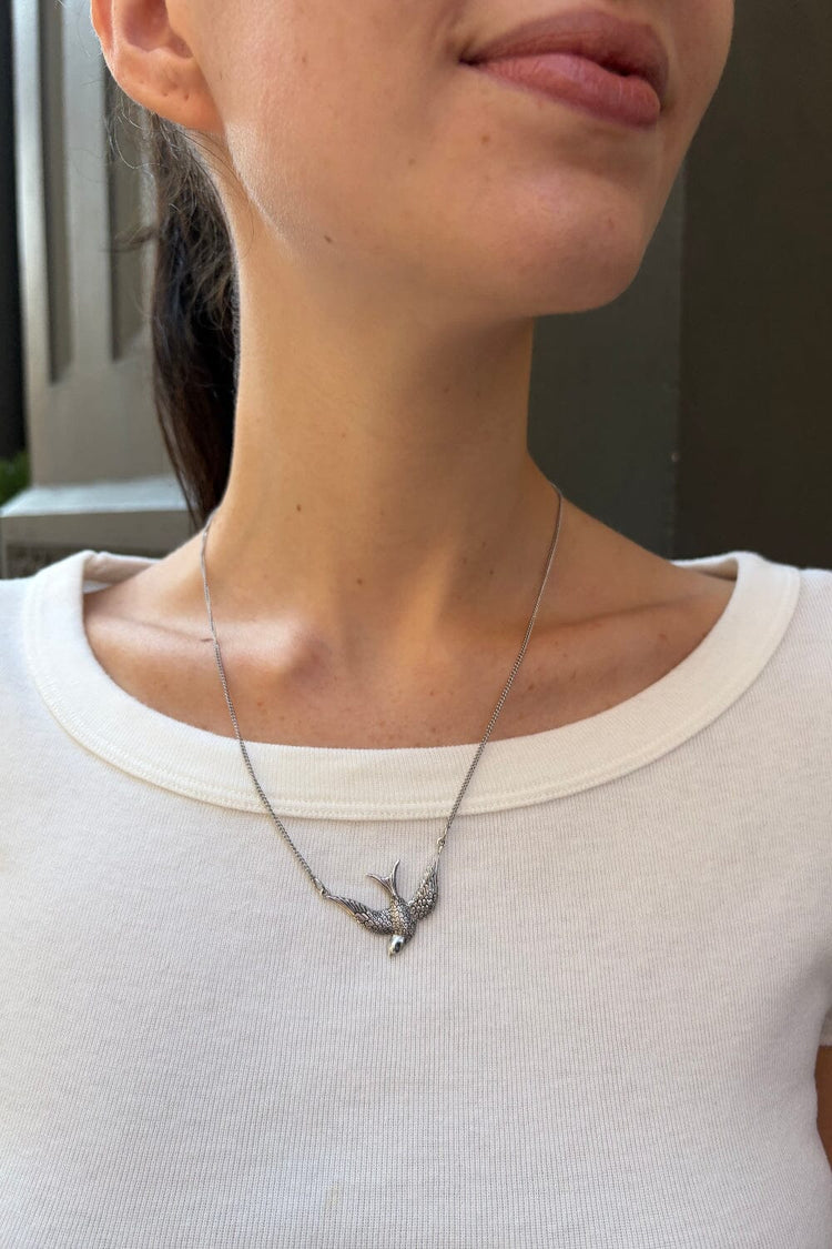 Bird Necklace | Silver
