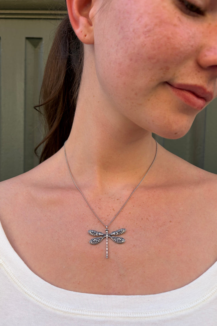 Dragonfly Necklace | Silver
