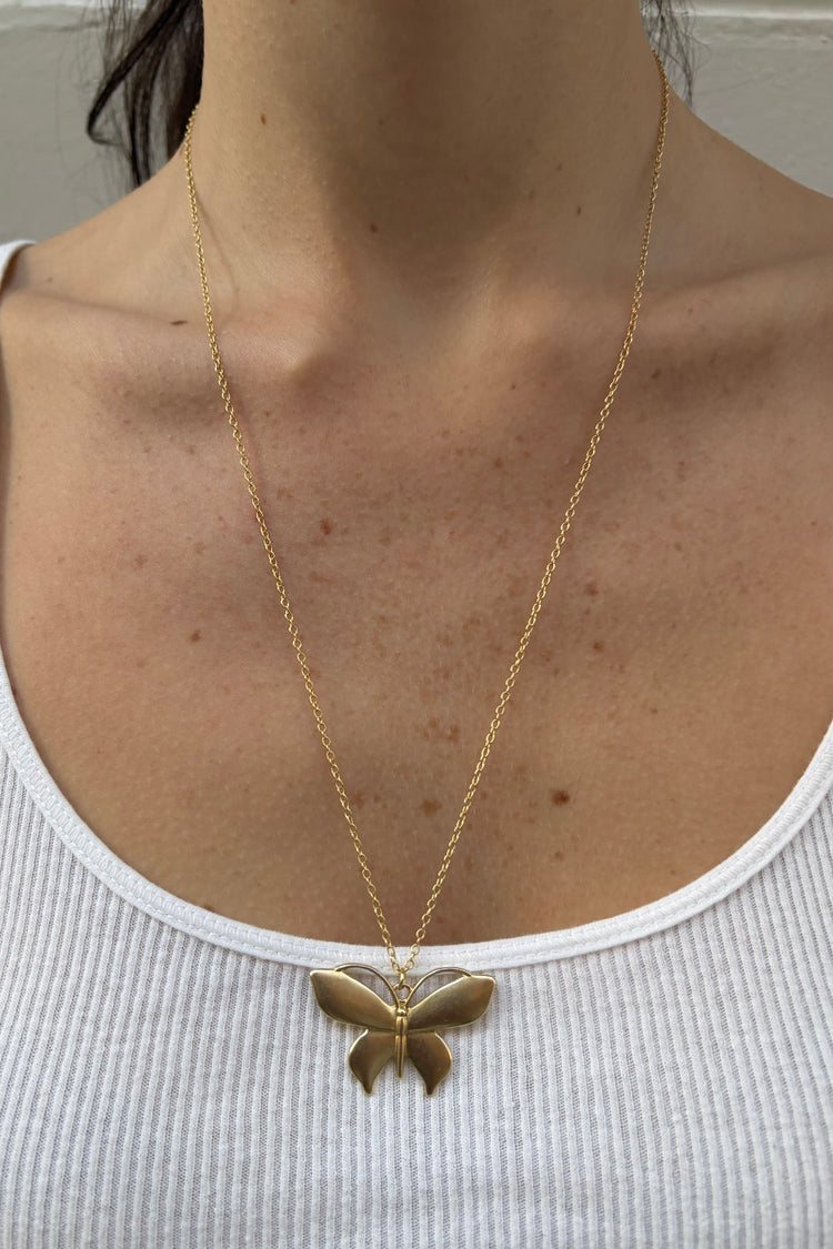 Butterfly Charm Necklace | Gold