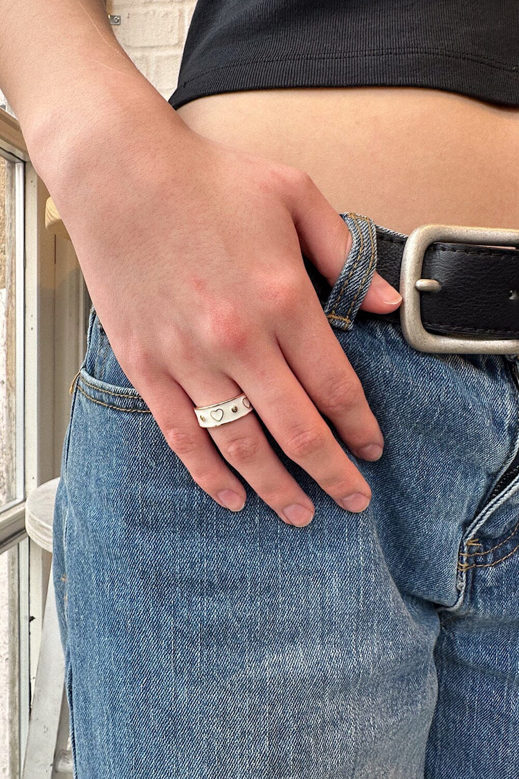 White Hearts Ring | Gold
