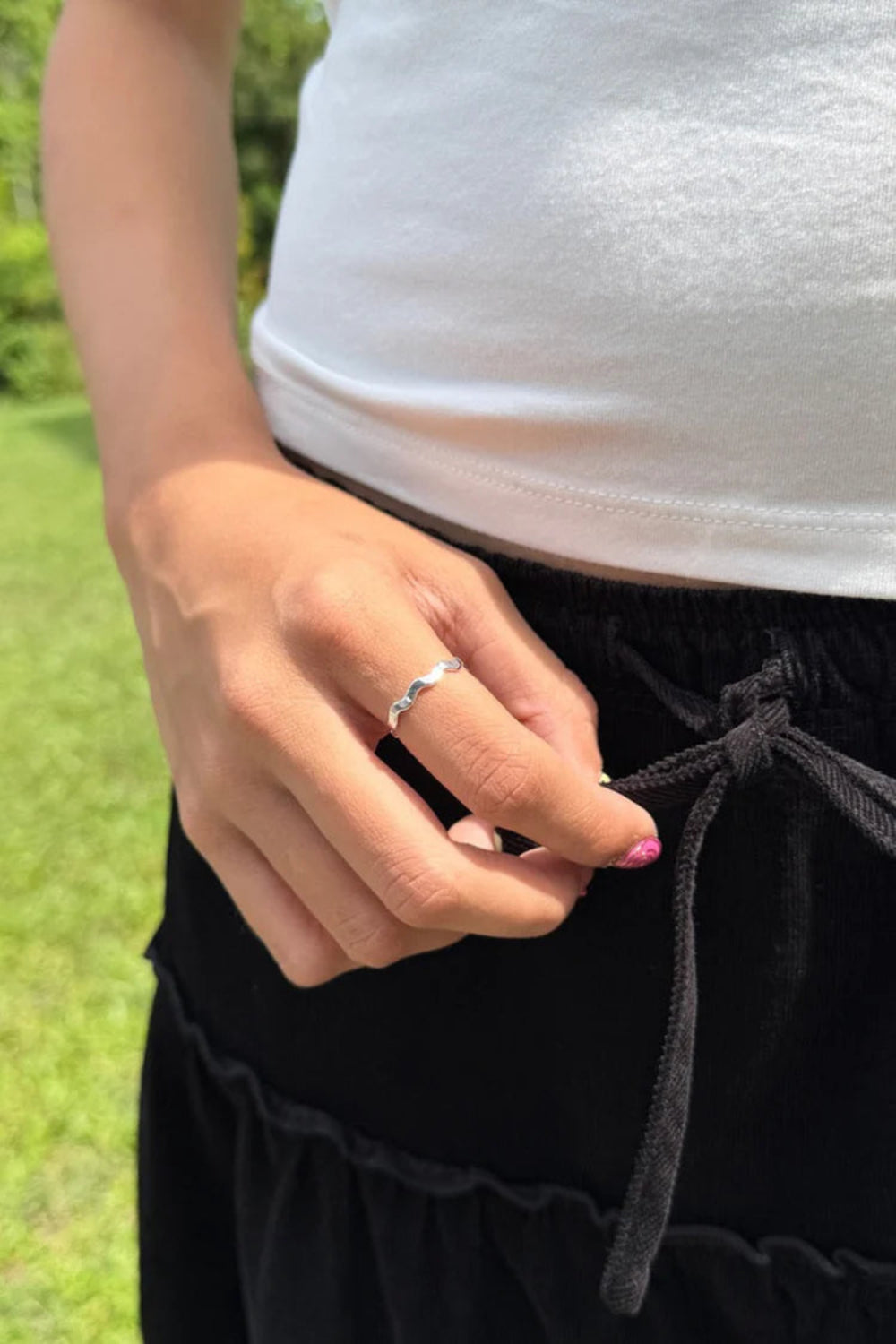 Wave Band Ring | Silver