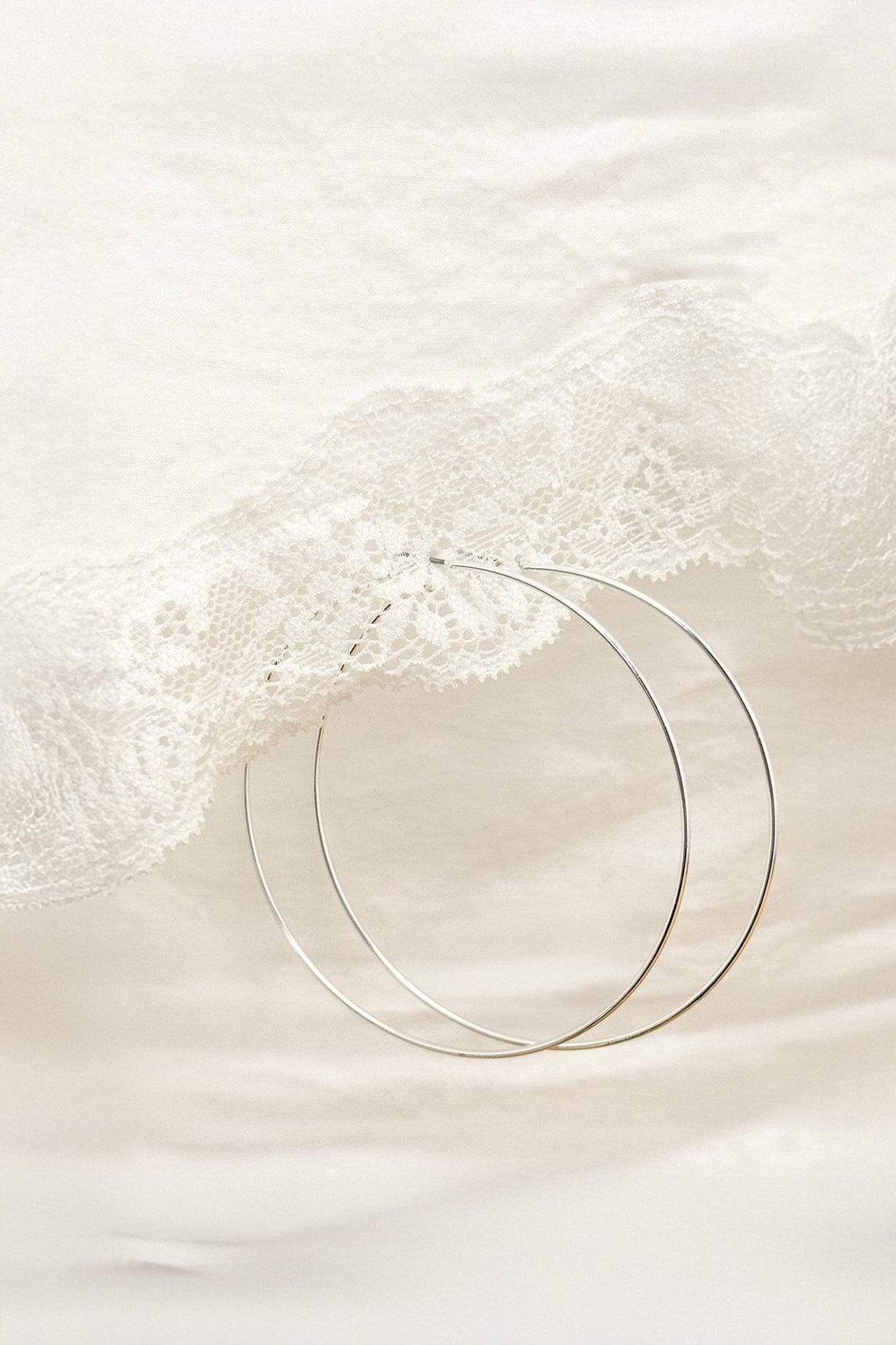 Thin Hoop Earrings | Silver