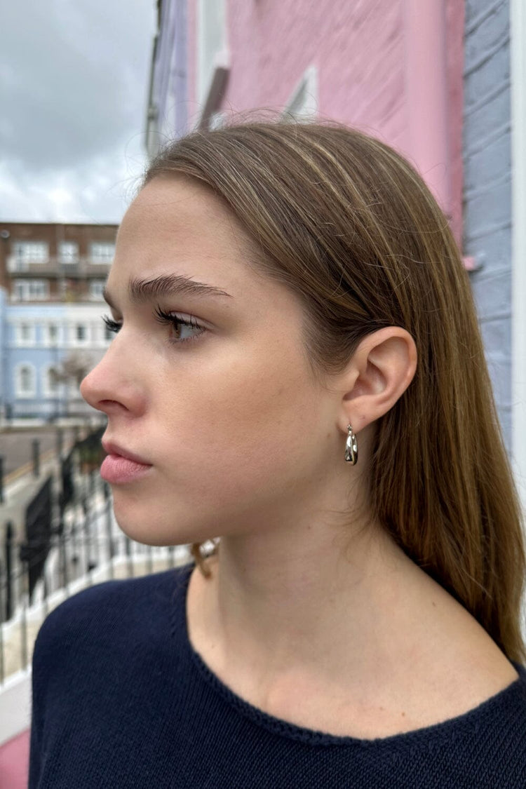 Thick Hoop Earrings | Silver