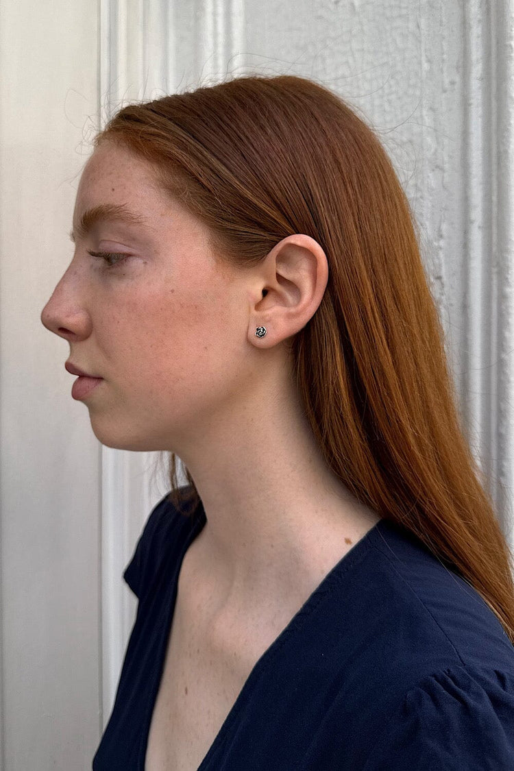 Rose Earrings | Silver