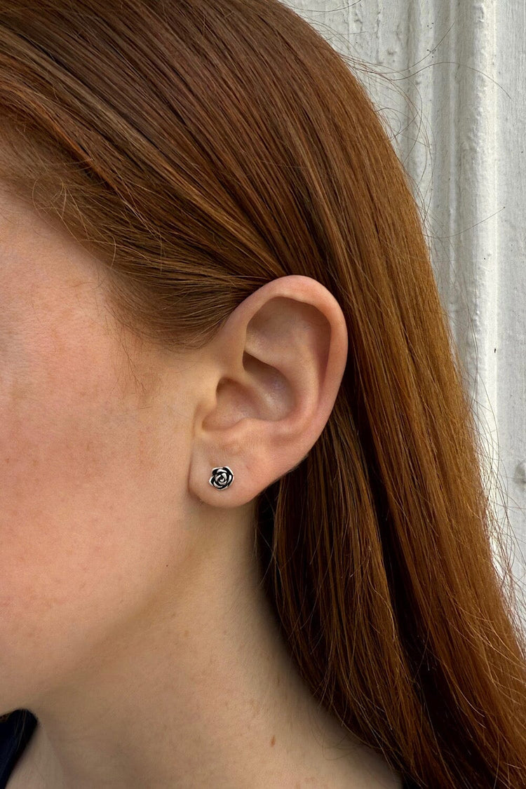 Rose Earrings | Silver