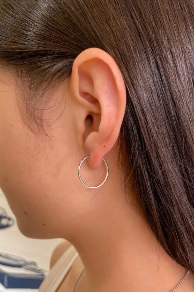 Brandy Melville Usa-Silver Hoop Earrings