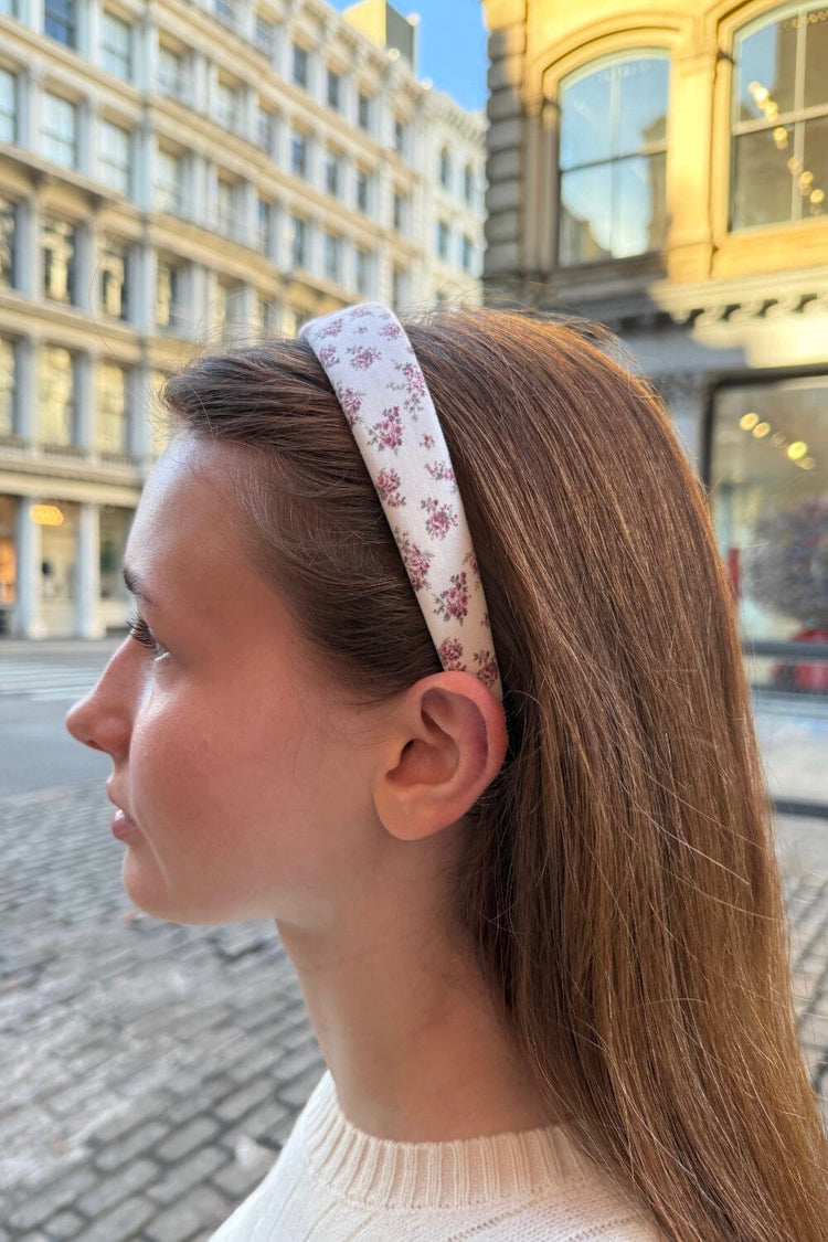 Roses Headband | White with a Bouquet of Roses