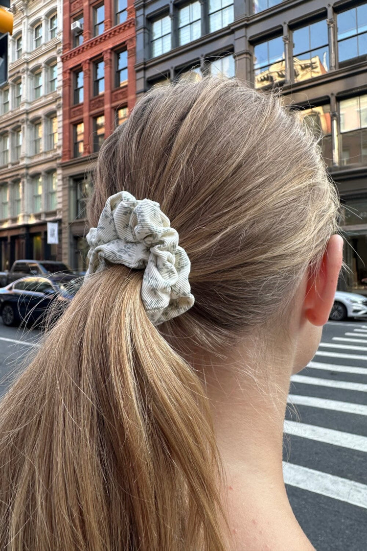 Floral Scrunchie | Ivory With Sage Florals