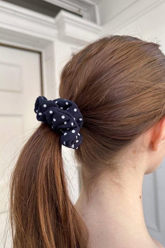 Navy With White Polka Dots