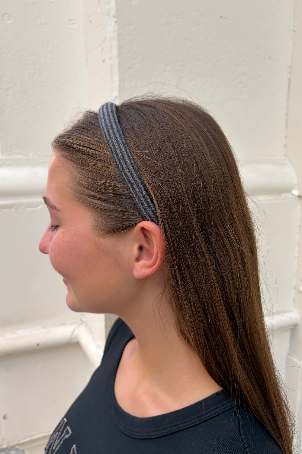 Striped Headband | Dark Grey Black Stripe