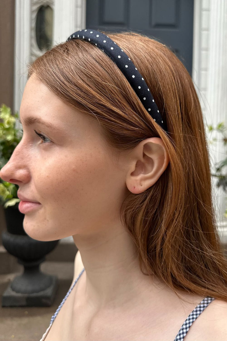 Polka Dots Headband | Navy White Polka Dots