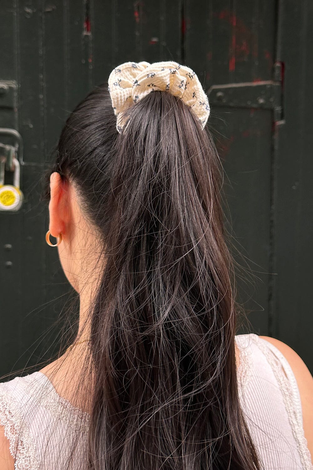 Ivory With Navy Floral