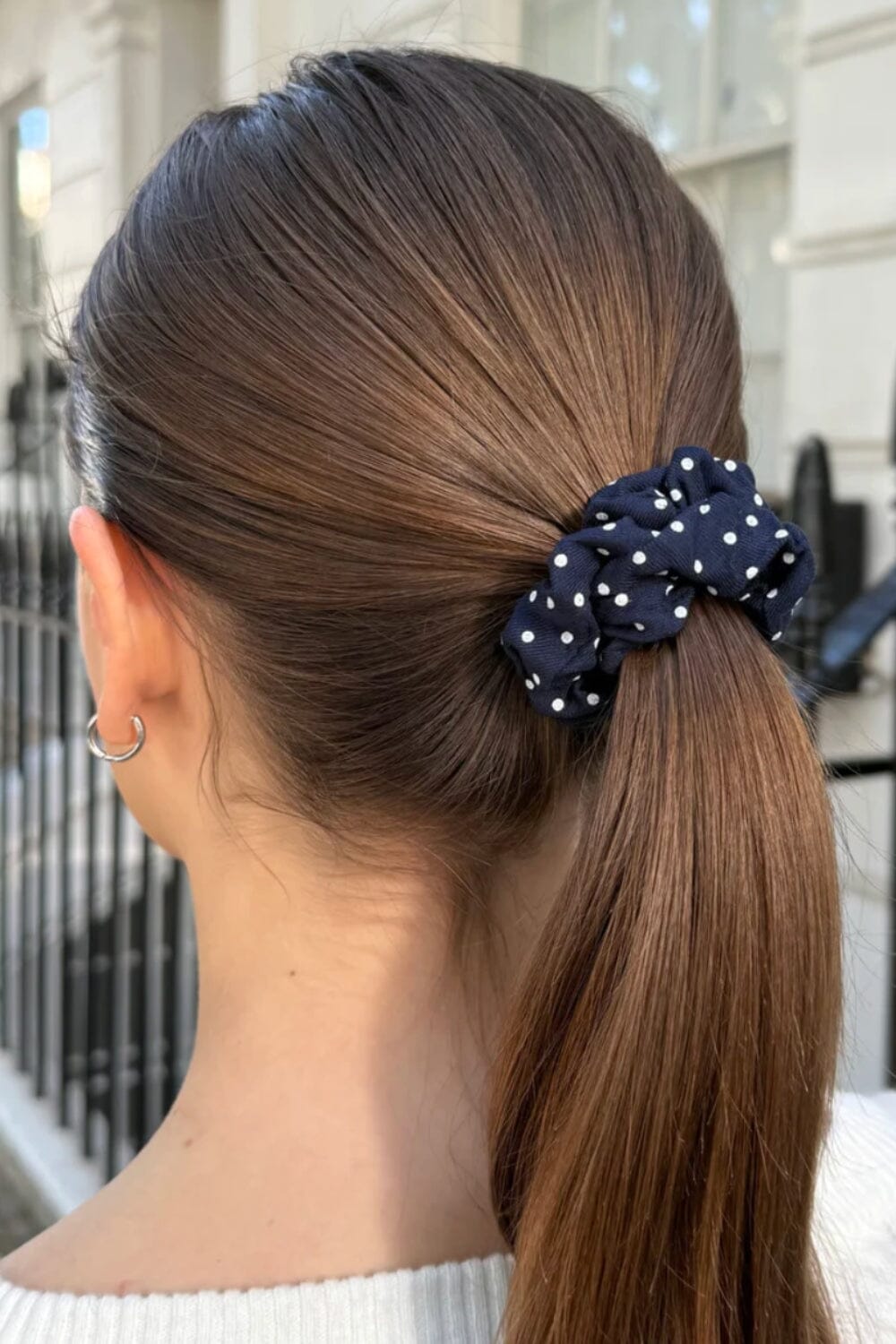 Navy With White Polka Dots