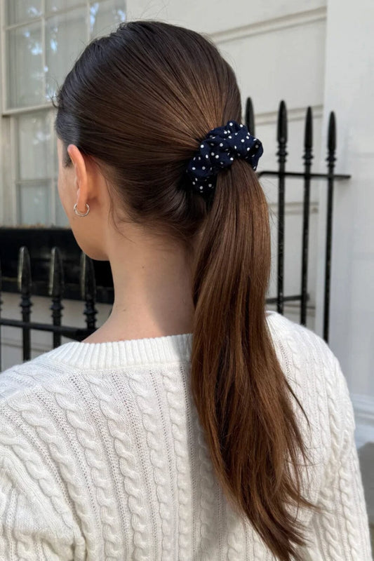 Navy With White Polka Dots
