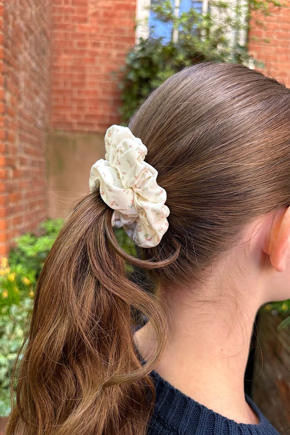 Floral Scrunchie | Light Pink Floral Print