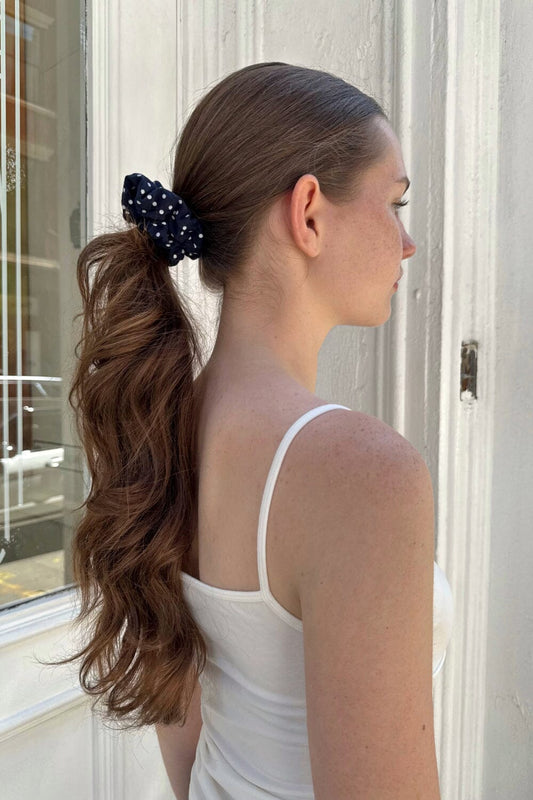 Navy With White Polka Dots