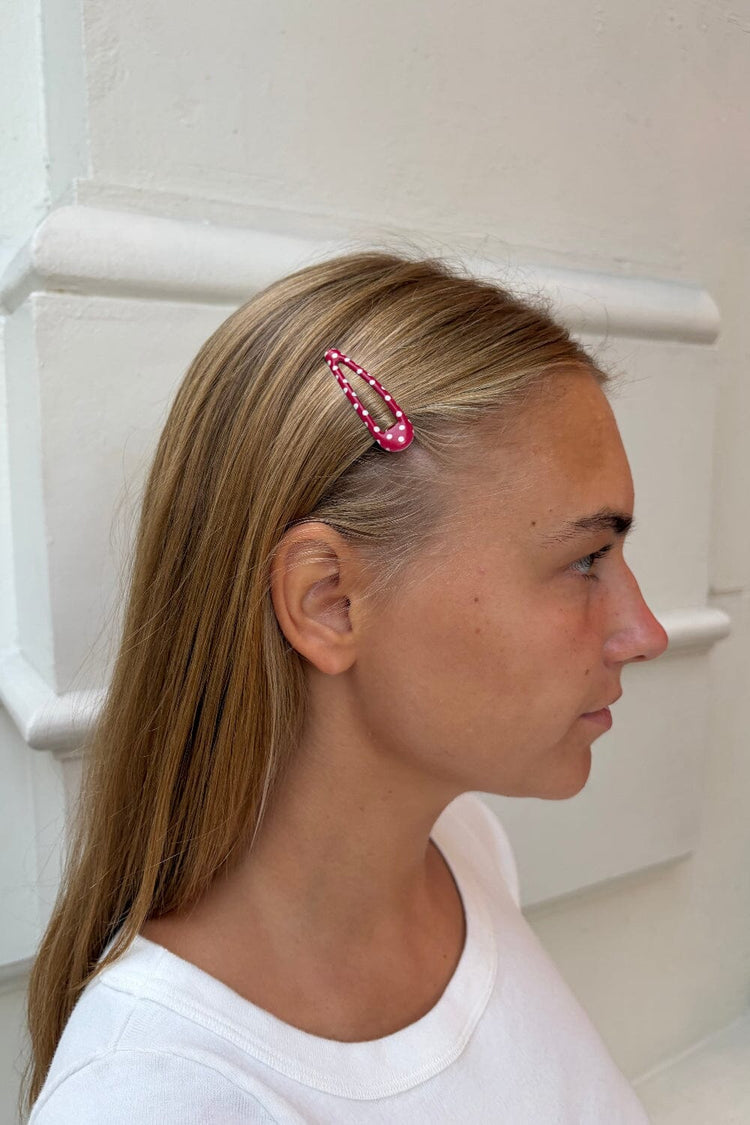 Polka Dot Hair Clips | Red with White Polka Dots