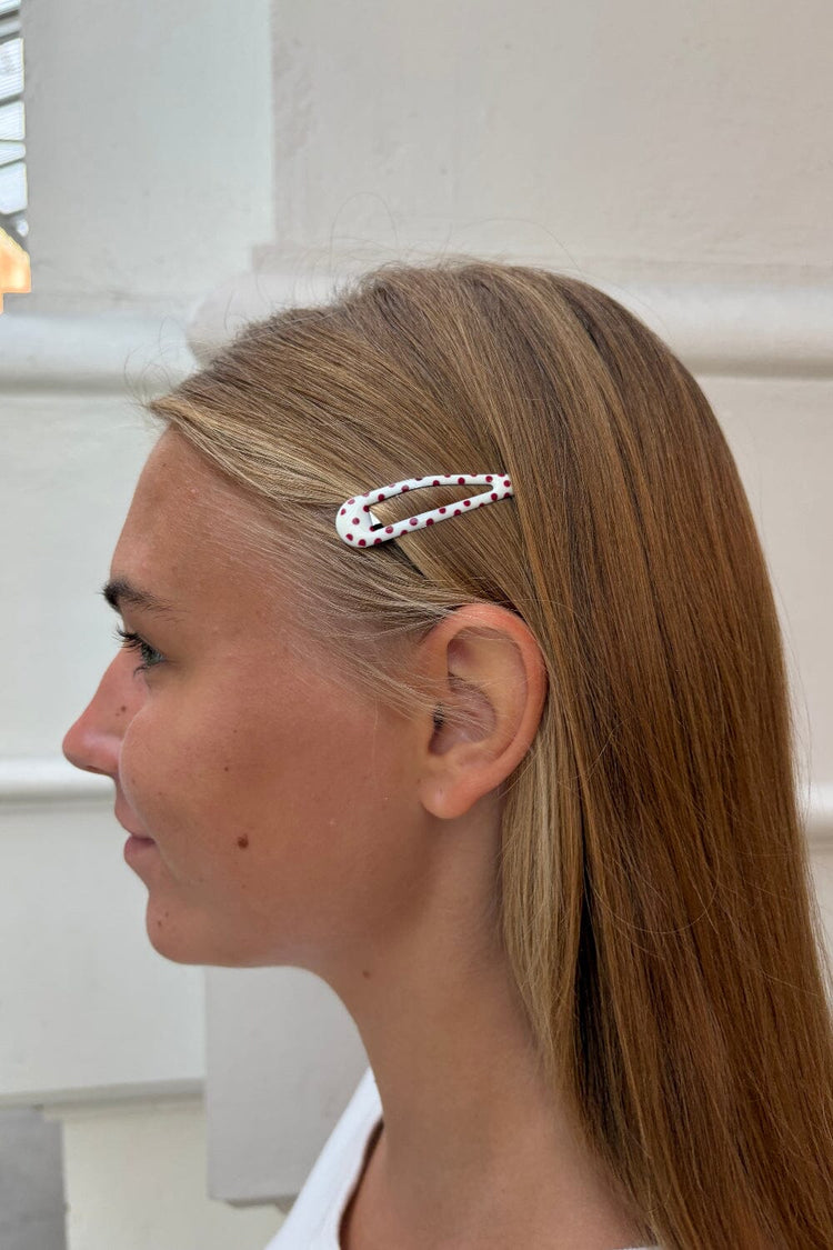 Polka Dot Hair Clips | Red with White Polka Dots