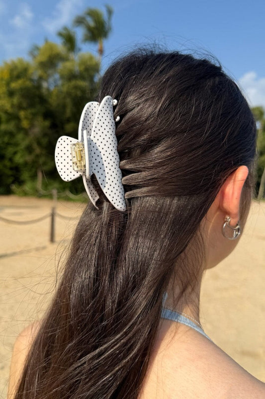 White With Black Polka Dots