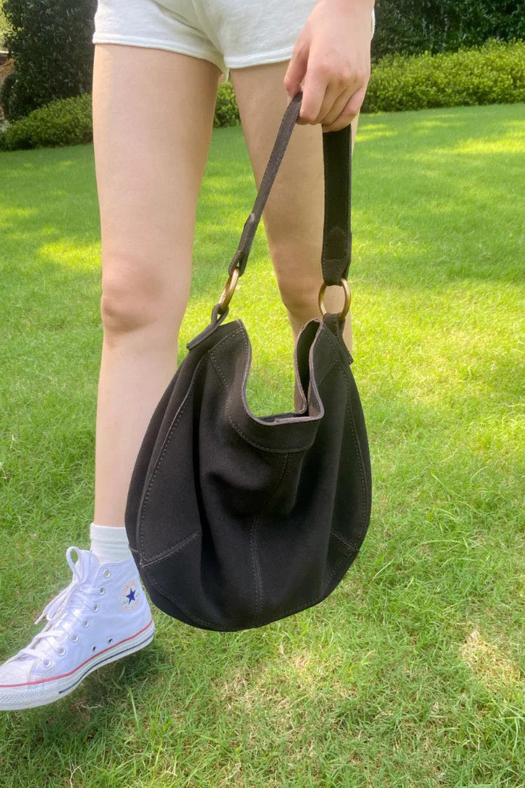 Suede Leather Bag | Mocha