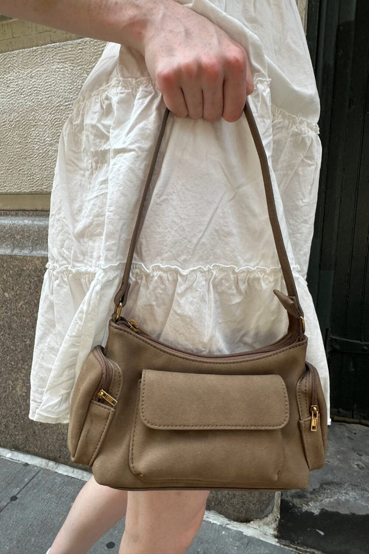 Suede Shoulder Bag | Tan