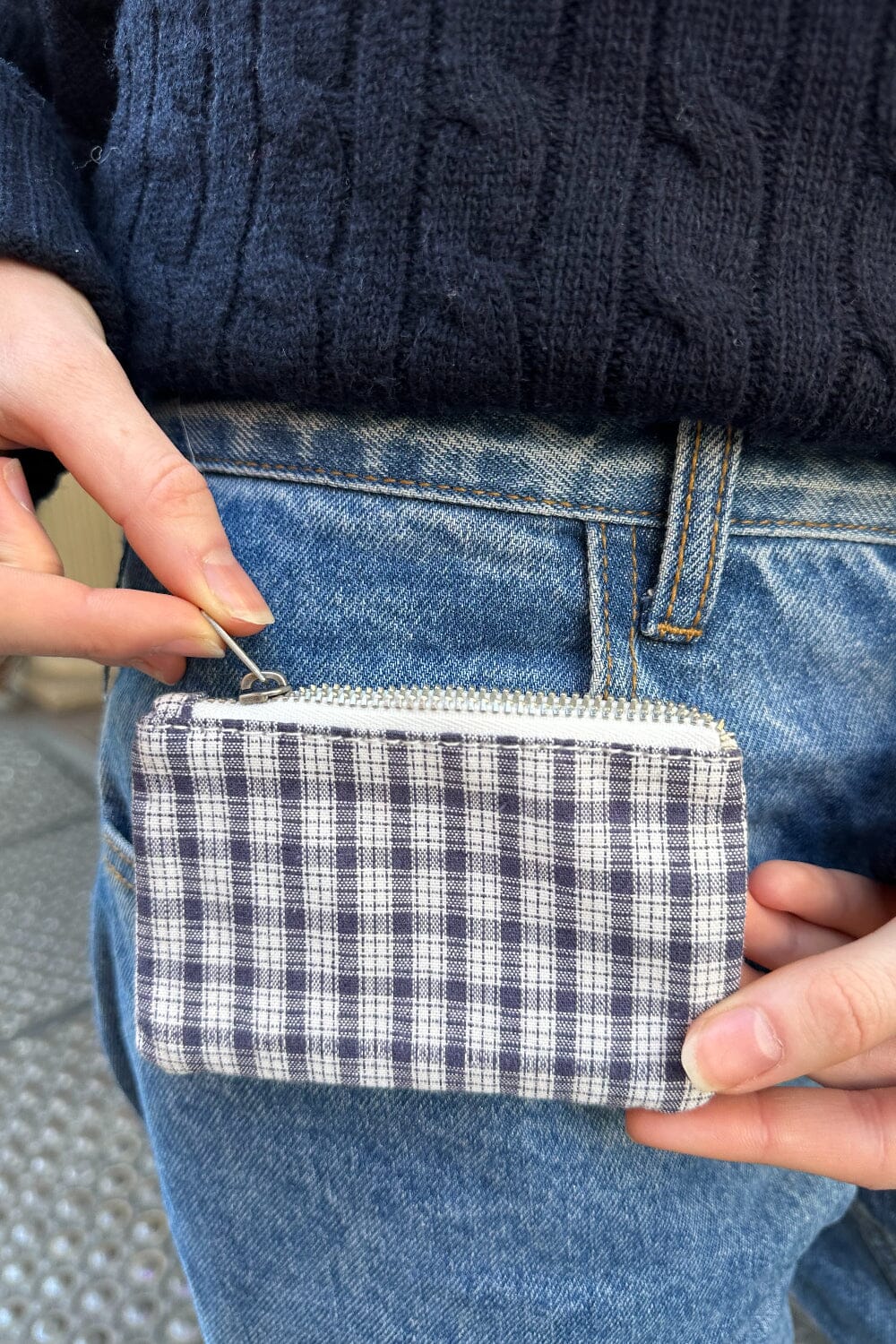 Navy and White Plaid