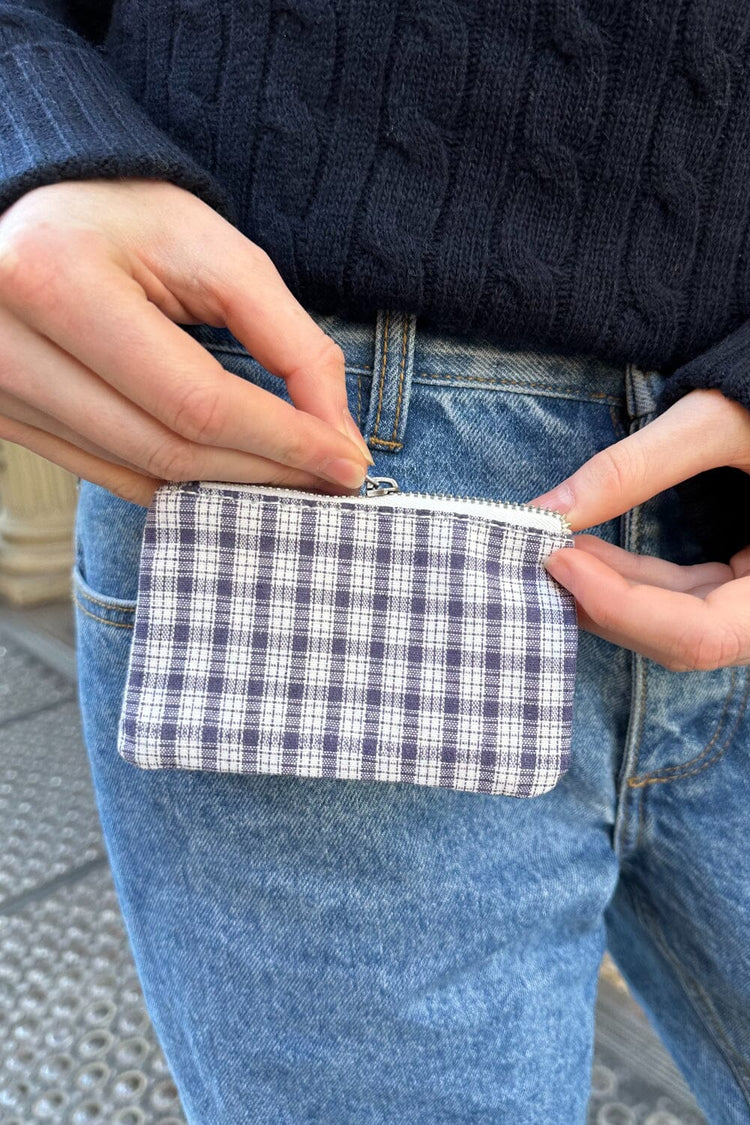 Plaid Coin Purse | Navy and White Plaid