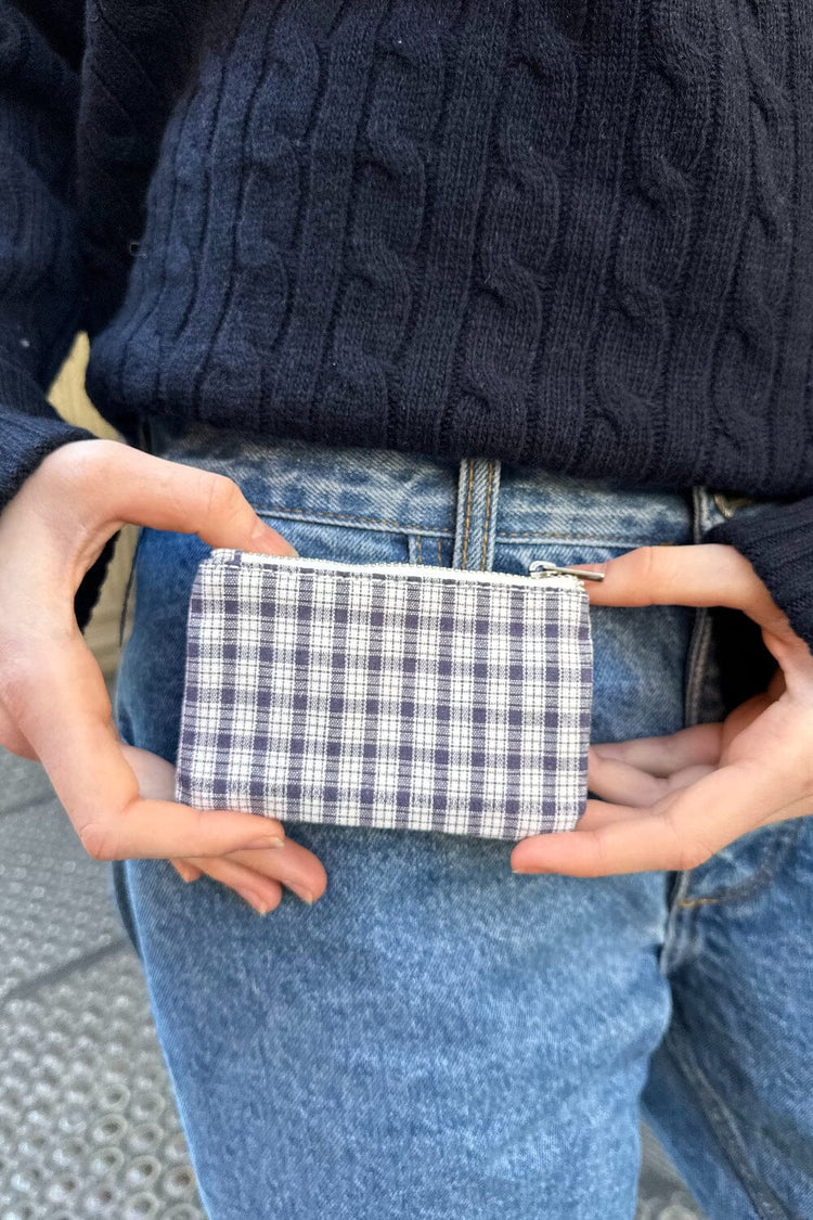 Plaid Coin Purse | Navy and White Plaid