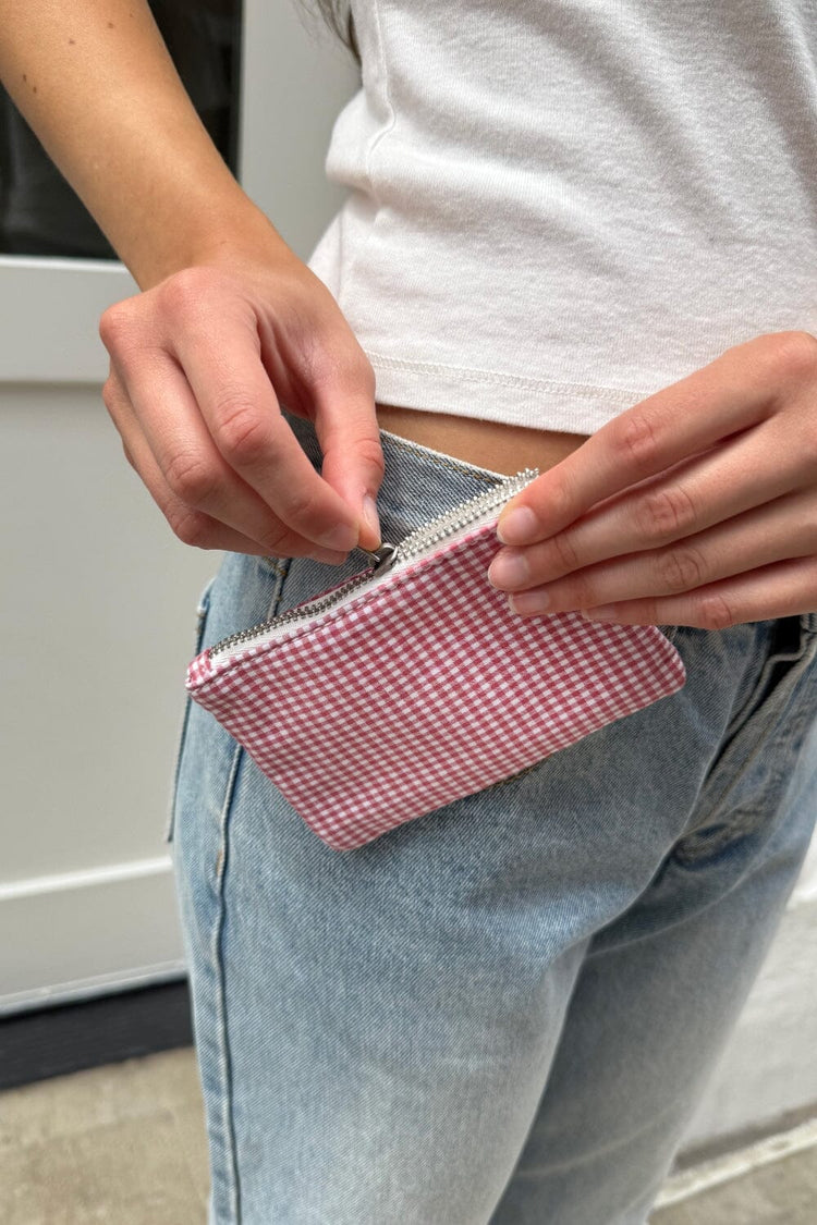 Checkered Coin Purse | Red And White Checkered