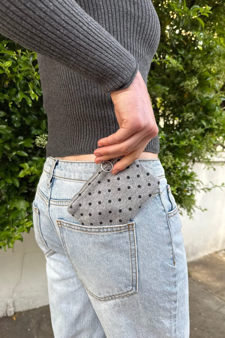 Polka Dots Coin Purse | Dark Grey and Black Polka Dots