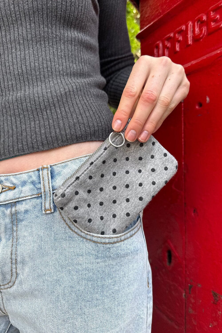 Polka Dots Coin Purse | Dark Grey and Black Polka Dots