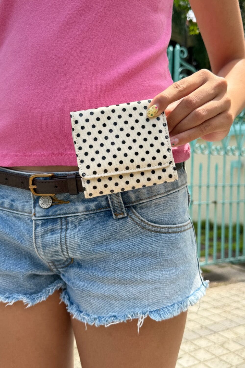 Polka Dots Card Case | White With Black Polka Dots