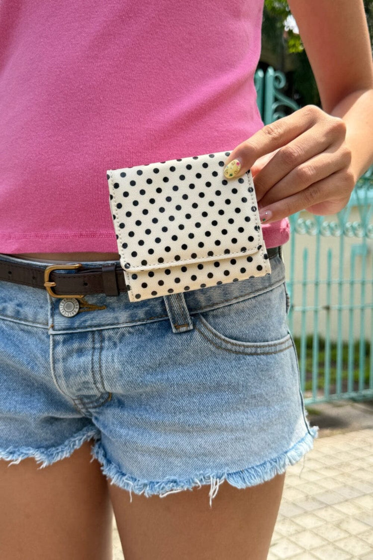 Polka Dots Card Case | White With Black Polka Dots