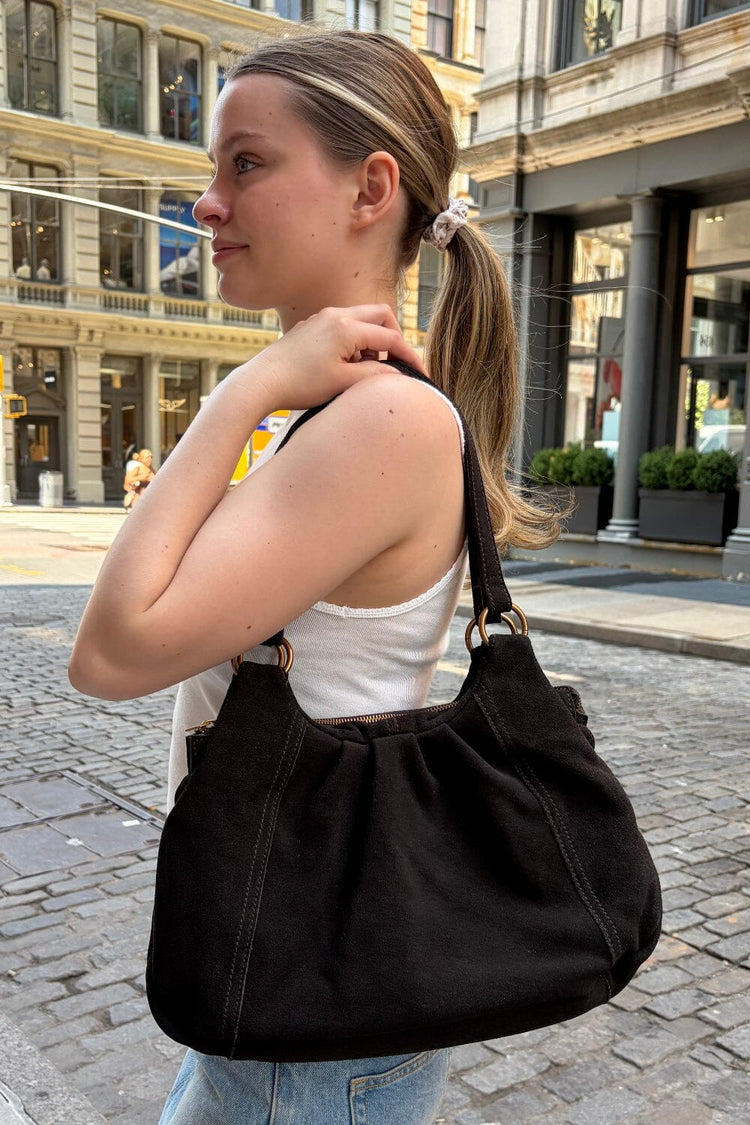 Suede Shoulder Bag | Mocha