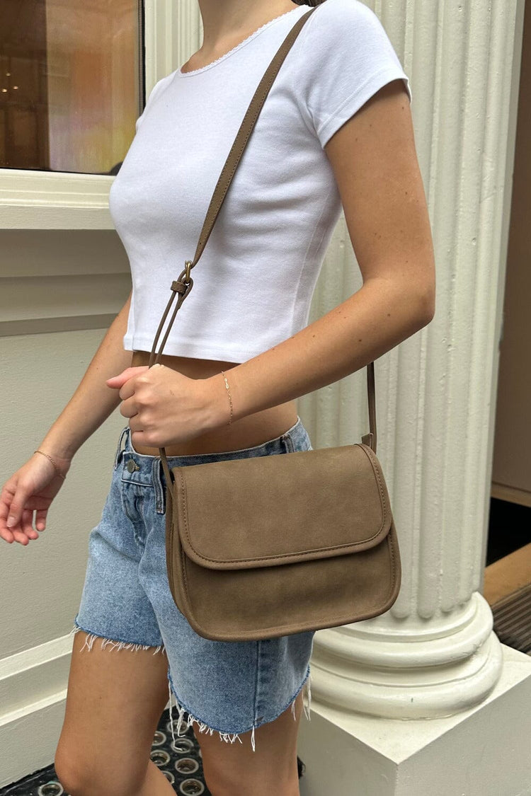 Suede Saddle Bag | Brown Suede