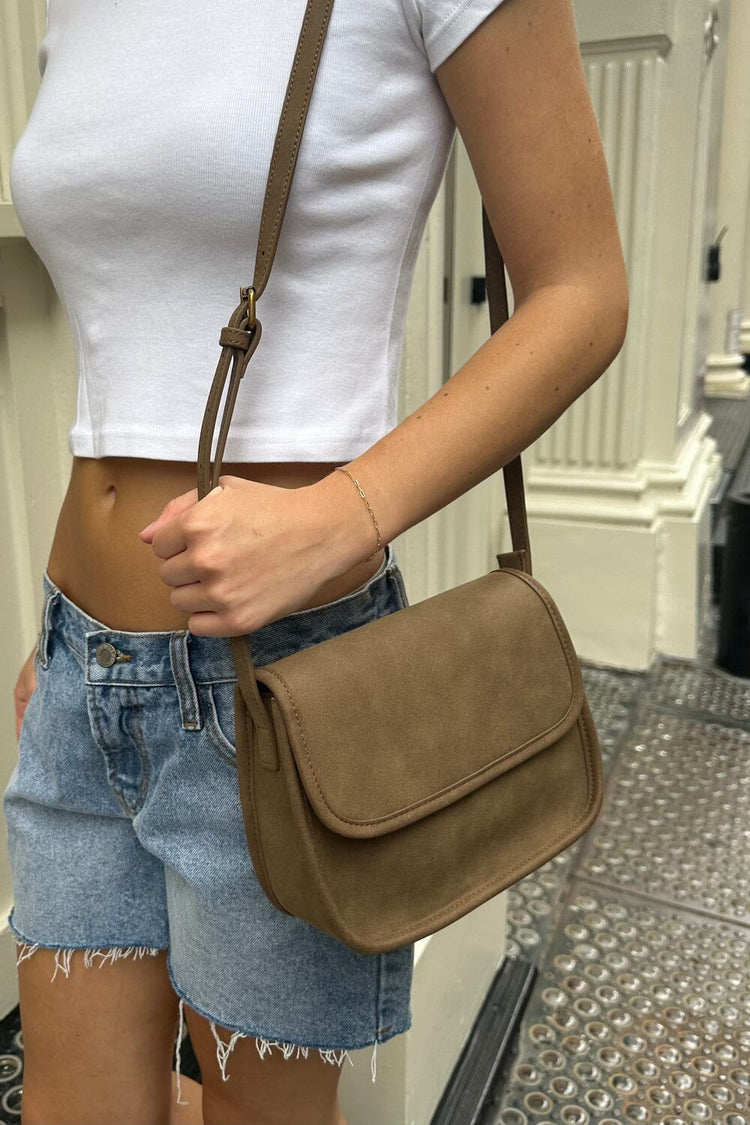 Suede Saddle Bag | Brown Suede