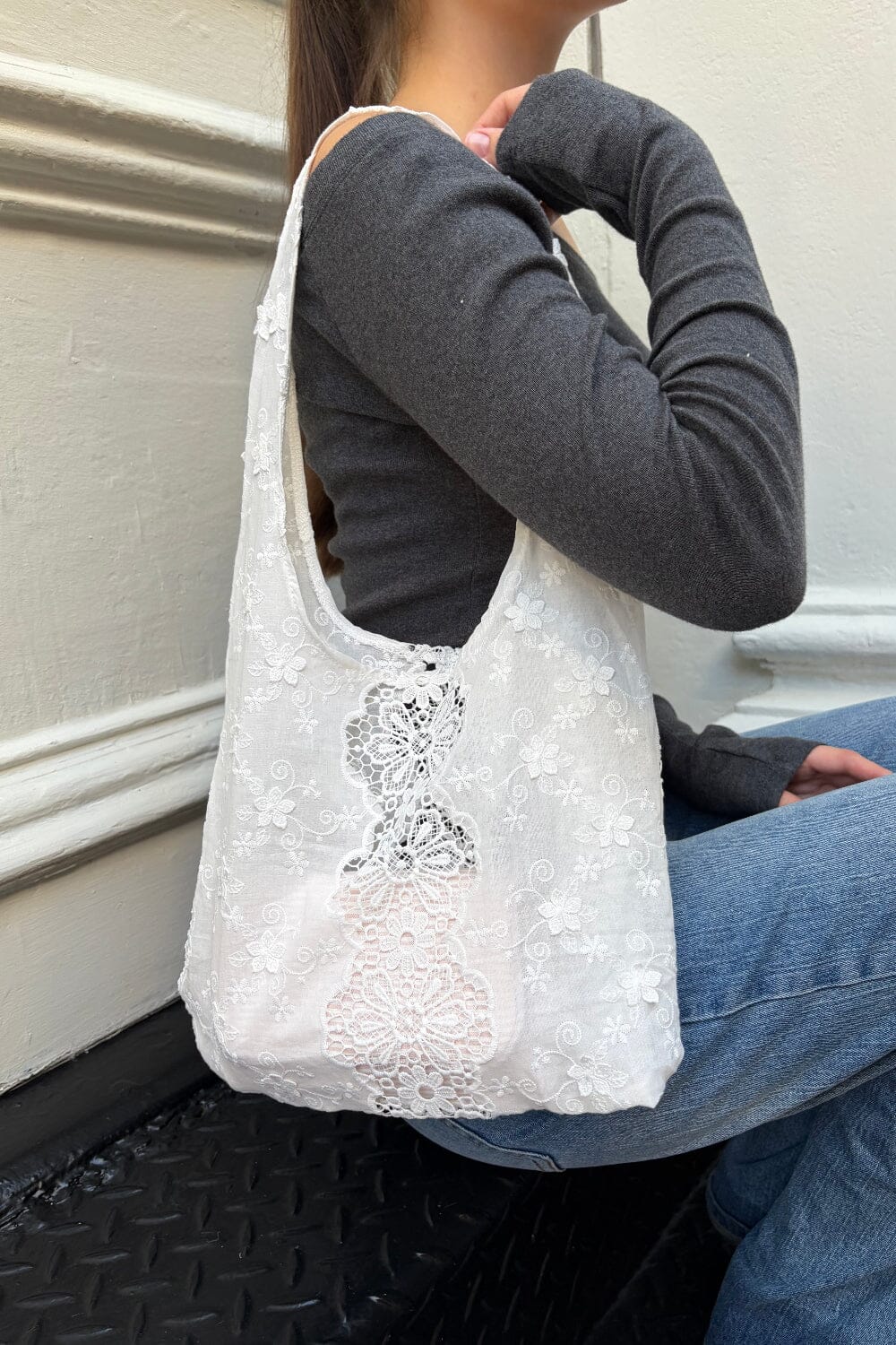 Floral Shoulder Bag | White