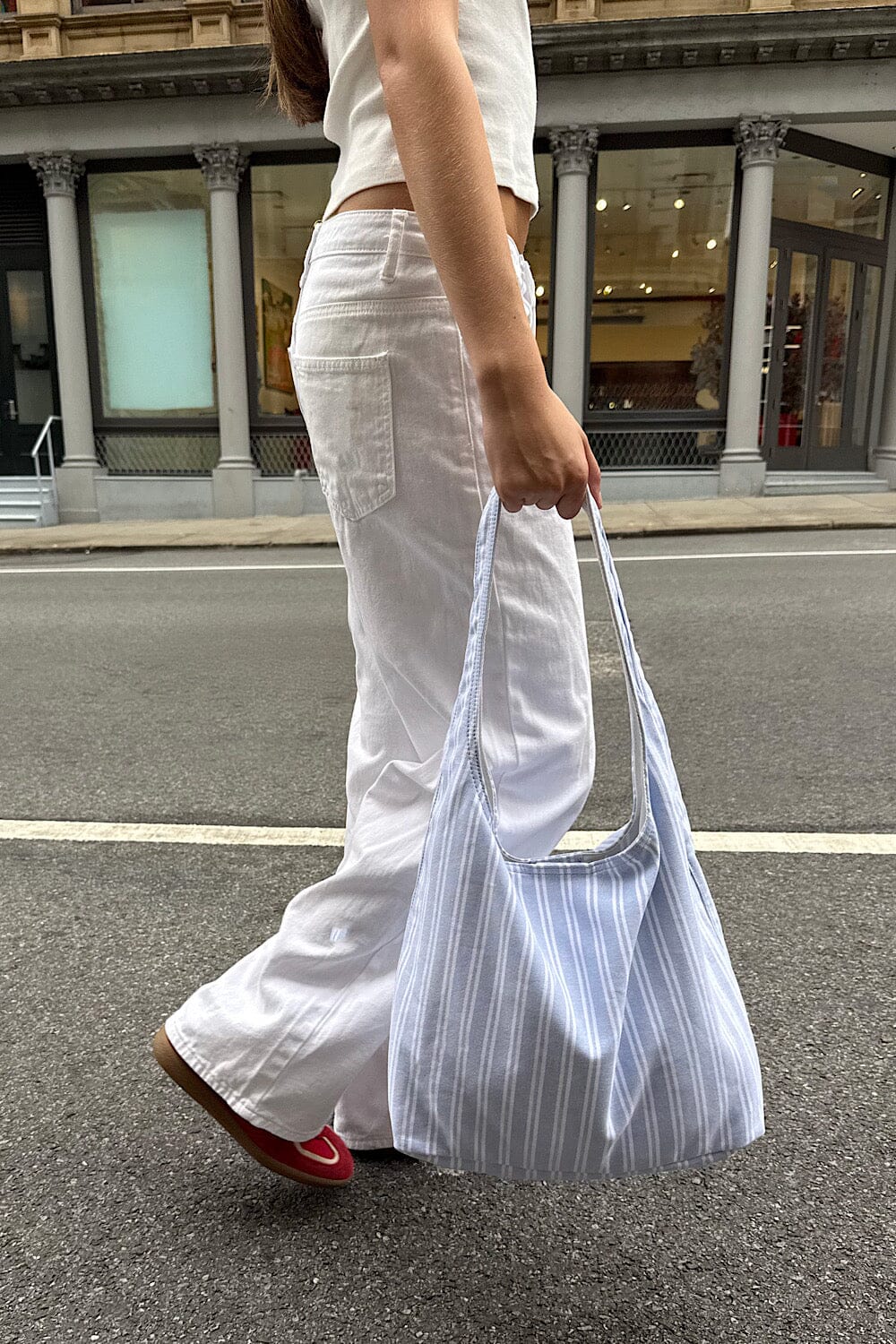 Light Blue And Double White Stripes
